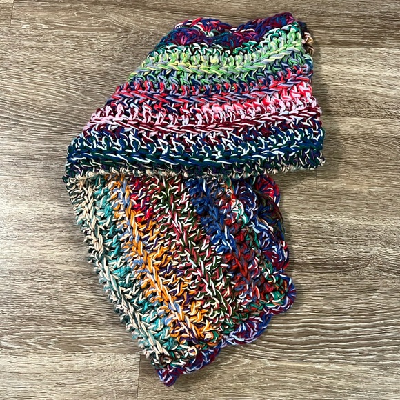 Vintage handmade crocheted afghan blanket bed throw 64 x 23 Inches - Picture 12 of 13